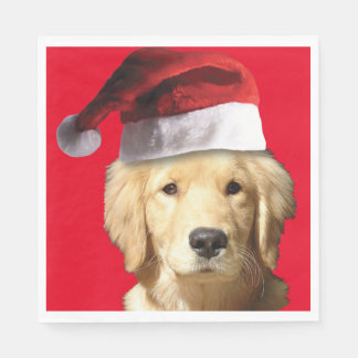 Golden Retriever Santa claus Napkin