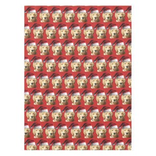 Golden Retriever Santa Claus Tablecloth