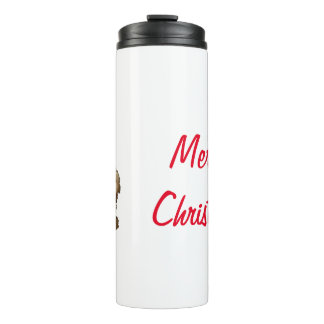 Golden Retriever Santa Claus Thermal Tumbler