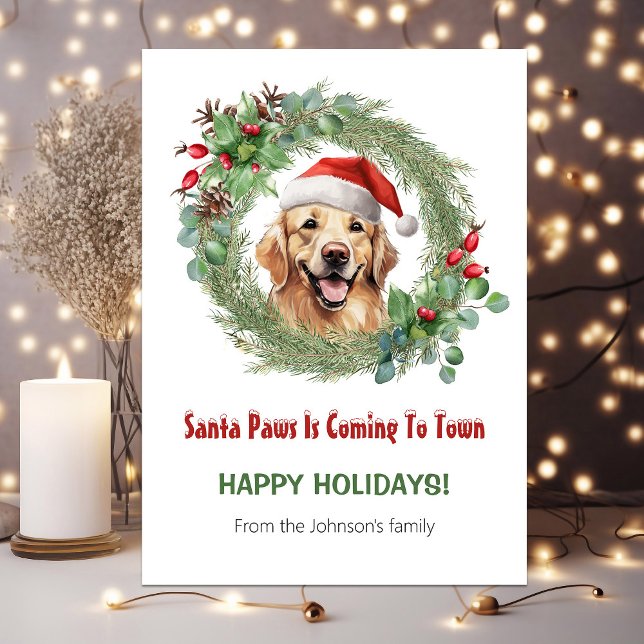 Golden Retriever Santa Cute Funny Christmas Holiday Card (Cute Golden Retriever Santa Cute Funny Christmas Holiday Card)