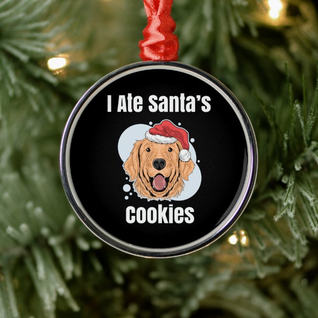 Golden Retriever Santa Dog  Metal Tree Decoration (Tree)