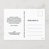 GOLDEN RETRIEVER SANTA HAT CHRISTMAS SINGLE PHOTO HOLIDAY POSTCARD (Back)