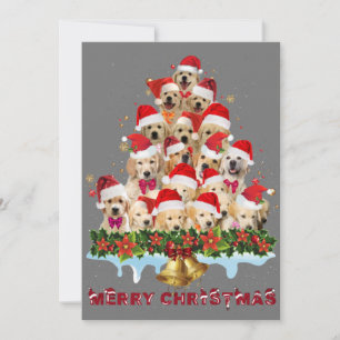 Golden Retriever Santa Hat Xmas Dogs Merry Christm Invitation