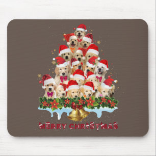 Golden Retriever Santa Hat Xmas Dogs Merry Christm Mouse Mat