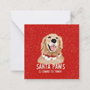 Golden Retriever Santa Paws Christmas Dog Card