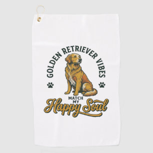 Golden Retriever Shirt Vintage Engraving Dog Lover Golf Towel