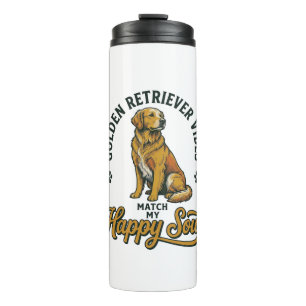 Golden Retriever Shirt Vintage Engraving Dog Lover Thermal Tumbler