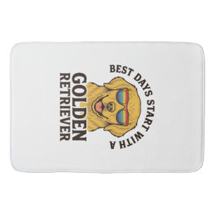 Golden Retriever Shirt with Retro Sunglasses Dog A Bath Mat