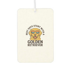 Golden Retriever Shirt with Retro Sunglasses Dog A Car Air Freshener