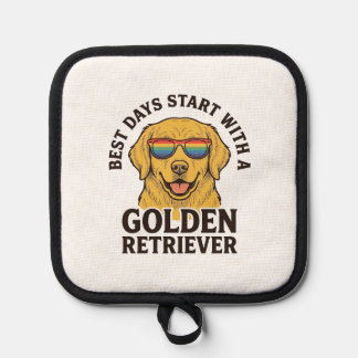 Golden Retriever Shirt with Retro Sunglasses Dog A Pot Holder