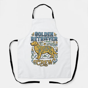 Golden Retriever Shirt With Vintage Dog Lover Art_ Apron