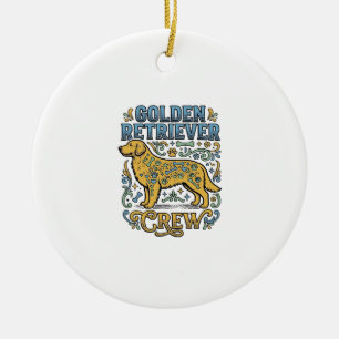 Golden Retriever Shirt With Vintage Dog Lover Art_ Ceramic Tree Decoration