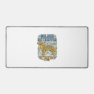 Golden Retriever Shirt With Vintage Dog Lover Art_ Desk Mat