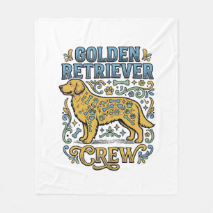 Golden Retriever Shirt With Vintage Dog Lover Art_ Fleece Blanket