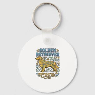 Golden Retriever Shirt With Vintage Dog Lover Art_ Key Ring