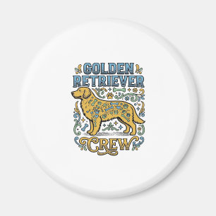 Golden Retriever Shirt With Vintage Dog Lover Art_ Magnet