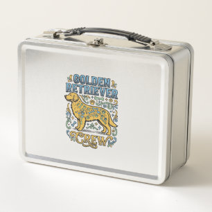 Golden Retriever Shirt With Vintage Dog Lover Art_ Metal Lunch Box