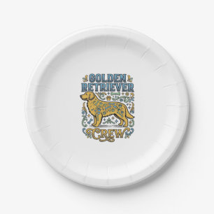 Golden Retriever Shirt With Vintage Dog Lover Art_ Paper Plate
