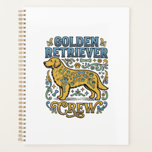 Golden Retriever Shirt With Vintage Dog Lover Art_ Planner