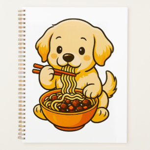 Golden Retriever Showing Off Chopstick Skills Planner