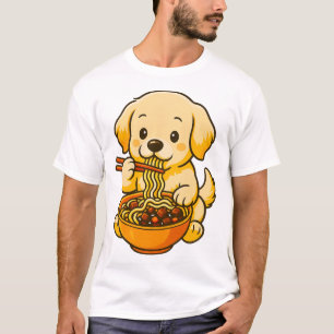 Golden Retriever Showing Off Chopstick Skills T-Shirt