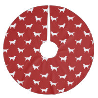 Golden Retriever Silhouettes Pattern on Red