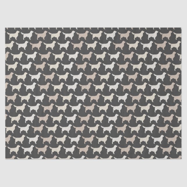 Golden Retriever Silhouettes Pattern Tissue Paper (Front)