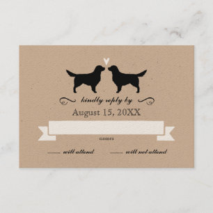Golden Retriever Silhouettes Wedding RSVP Reply