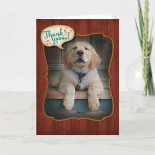 Golden Retriever Singing Praises Thank You Card