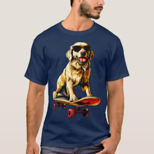 Golden Retriever Skater - Skateboarding Dog T-Shir T-Shirt