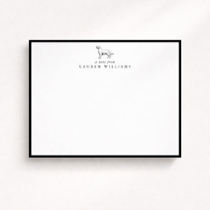 Golden Retriever Sketch Black Border Note Card