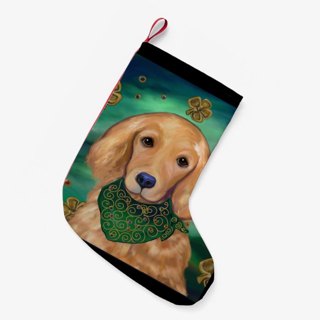 Golden Retriever Small Christmas Stocking (Front (Hanging))