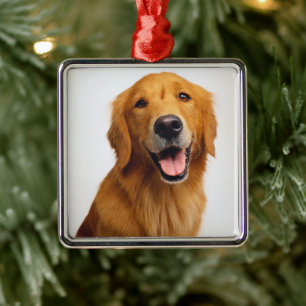 Golden Retriever Smile Metal Tree Decoration