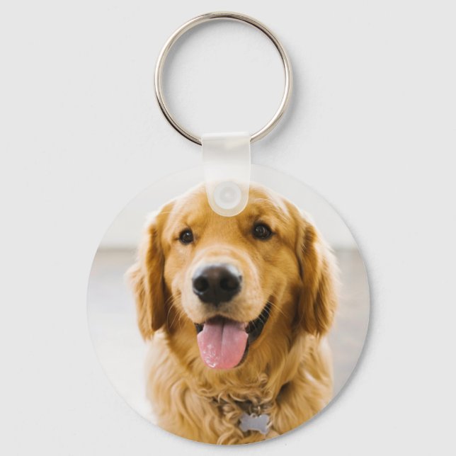 Golden Retriever Smiling Key Ring (Front)