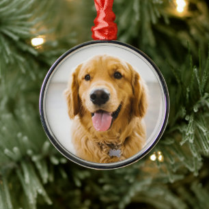 Golden Retriever Smiling Metal Tree Decoration