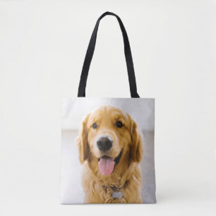 Golden Retriever Smiling Tote Bag