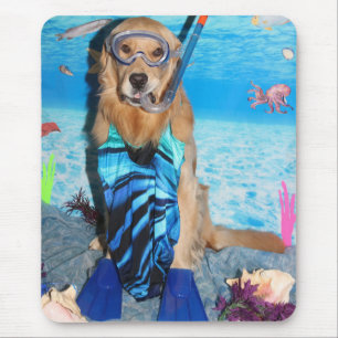 Golden Retriever Snorkeler Mouse Mat