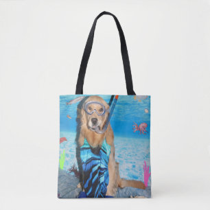Golden Retriever Snorkeler Tote Bag