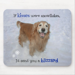 Golden Retriever Snowflake Kisses Mouse Mat