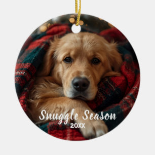 Golden Retriever Snuggle Season Ceramic Tree Decoration