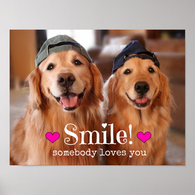 Golden Retriever Somebody Loves You Poster (Front)