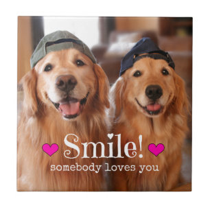 Golden Retriever Somebody Loves You Tile
