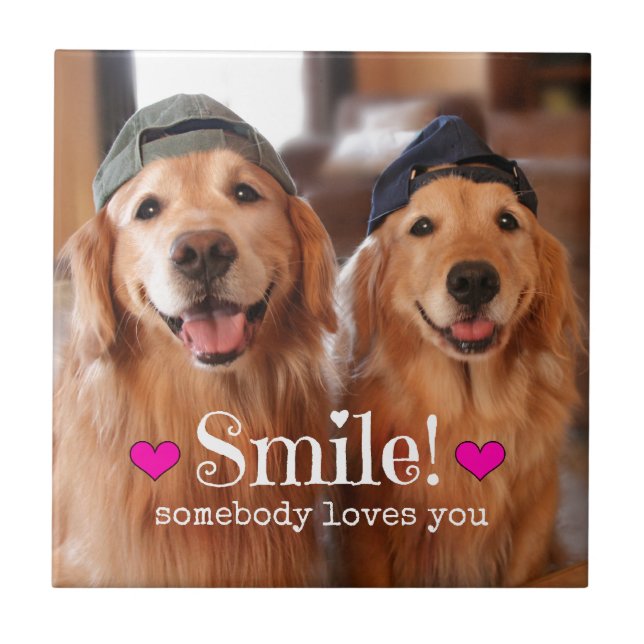 Golden Retriever Somebody Loves You Tile (Front)