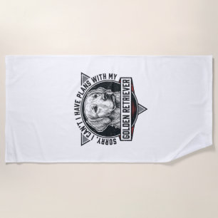 Golden Retriever Sorry I Have Plans Dog Lover Desi Beach Towel