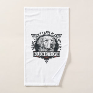 Golden Retriever Sorry I Have Plans Dog Lover Desi Hand Towel