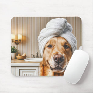 Golden Retriever Spa Treatment Mouse Mat