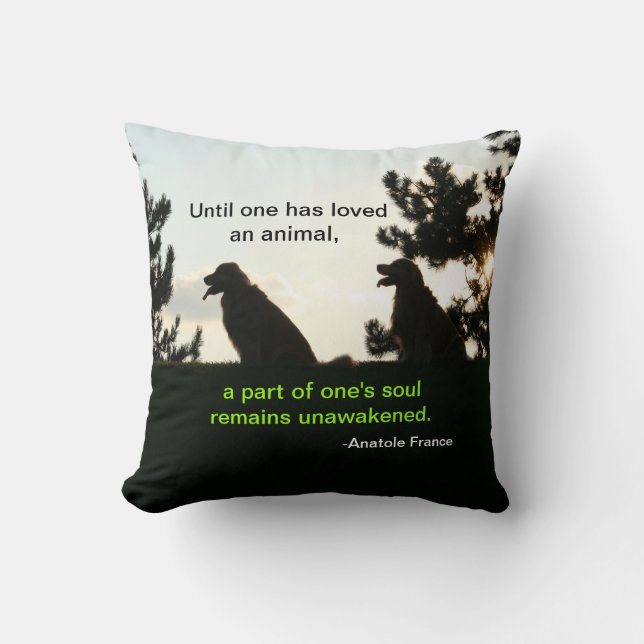 Golden Retriever Spiritual Pet Quote Cushion (Front)