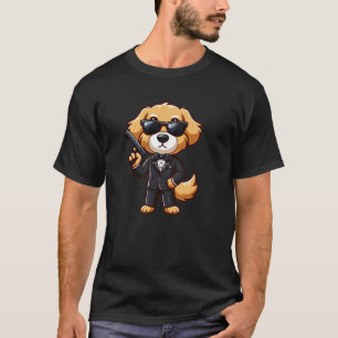 Golden Retriever Spy Dog Funny Secret Agent T-Shirt