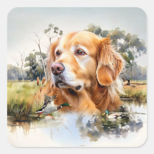 Golden Retriever Square Sticker