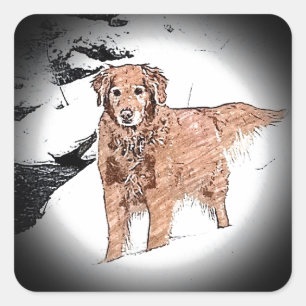 Golden Retriever Square Sticker